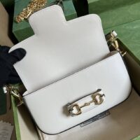 Gucci Women Dionysus Small Shoulder Bag White Leather GG Supreme Canvas (2)