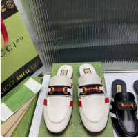 Gucci Women GG Adidas x Gucci Slipper Horsebit White Leather Flat (1)