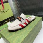 Gucci Women GG Adidas x Gucci Slipper Horsebit White Leather Flat - Bild 5