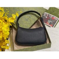 Gucci Women GG Aphrodite Shoulder Bag Double G Black Leather Zip Closure (1)