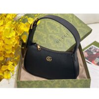 Gucci Women GG Aphrodite Shoulder Bag Double G Black Leather Zip Closure (1)