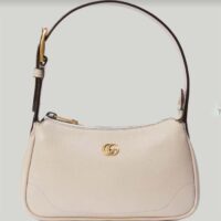 Gucci Women GG Aphrodite Shoulder Bag Double G White Leather Zip Closure (3)