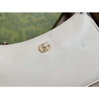 Gucci Women GG Aphrodite Shoulder Bag Double G White Leather Zip Closure (3)