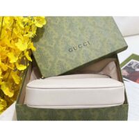 Gucci Women GG Aphrodite Shoulder Bag Double G White Leather Zip Closure (3)