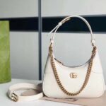 Gucci Women GG Aphrodite Small Shoulder Bag White Soft Leather Double G - Bild 2