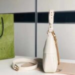 Gucci Women GG Aphrodite Small Shoulder Bag White Soft Leather Double G - Bild 4