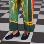 Gucci Women GG Blonde Ballet Flat Deep Blue Suede Round Interlocking G Leather Flat – Image 11