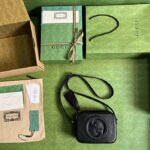 Gucci Women GG Blondie Small Shoulder Bag Black Leather Round Interlocking G - Image 8