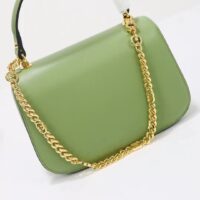 Gucci Women GG Blondie Top-Handle Bag Light Green Leather Round Interlocking G (6)