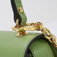 Gucci Women GG Blondie Top-Handle Bag Light Green Leather Round Interlocking G (6)
