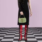 Gucci Women GG Blondie Top-Handle Bag Light Green Leather Round Interlocking G - Bild 11