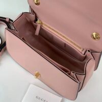 Gucci Women GG Blondie Top-Handle Bag Light Pink Leather Round Interlocking G (7)