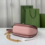 Gucci Women GG Blondie Top-Handle Bag Light Pink Leather Round Interlocking G - Image 7