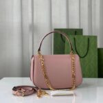 Gucci Women GG Blondie Top-Handle Bag Light Pink Leather Round Interlocking G - Image 4