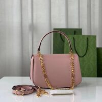 Gucci Women GG Blondie Top-Handle Bag Light Pink Leather Round Interlocking G (7)