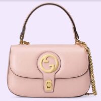 Gucci Women GG Blondie Top-Handle Bag Light Pink Leather Round Interlocking G (7)