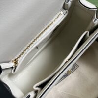 Gucci Women GG Blondie Top-Handle Bag White Leather Round Interlocking G (1)