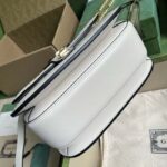 Gucci Women GG Blondie Top-Handle Bag White Leather Round Interlocking G - immagine 5