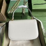 Gucci Women GG Blondie Top-Handle Bag White Leather Round Interlocking G - immagine 3