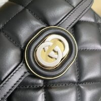 Gucci Women GG Deco Mini Shoulder Bag Black Quilted Leather Interlocking G (1)