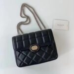 Gucci Women GG Deco Small Shoulder Bag Black Quilted Leather - Imagen 2