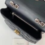 Gucci Women GG Deco Small Shoulder Bag Black Quilted Leather - Imagen 10