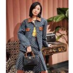 Gucci Women GG Diana Lizard Mini Bag Black Lizard Double G - Image 11