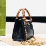 Gucci Women GG Diana Lizard Mini Bag Black Lizard Double G - Image 4