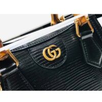 Gucci Women GG Diana Lizard Mini Bag Black Lizard Double G (9)