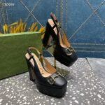 Gucci Women GG High Heel Pump Horsebit Black Leather Sole 12 Cm Heel – Bild 5