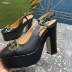 Gucci Women GG High Heel Pump Horsebit Black Leather Sole 12 Cm Heel – Bild 10