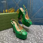 Gucci Women GG High Heel Pump Horsebit Green Leather Sole 12 Cm Heel – Bild 5
