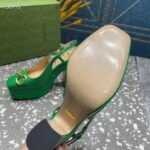 Gucci Women GG High Heel Pump Horsebit Green Leather Sole 12 Cm Heel – Bild 11