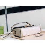 Gucci Women GG Horsebit 1955 Mini Bag Beige White GG Supreme Canvas - Image 5