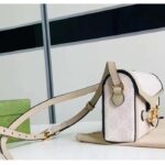 Gucci Women GG Horsebit 1955 Mini Bag Beige White GG Supreme Canvas - Image 4