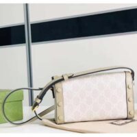 Gucci Women GG Horsebit 1955 Mini Bag Beige White GG Supreme Canvas (3)