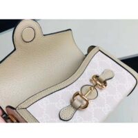 Gucci Women GG Horsebit 1955 Mini Bag Beige White GG Supreme Canvas (3)