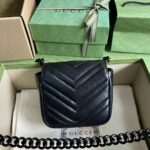 Gucci Women GG Marmont Belt Bag Black Chevron Matelassé Leather - Image 3