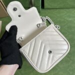 Gucci Women GG Marmont Belt Bag White Chevron Matelassé Leather - Image 5