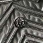 Gucci Women GG Marmont Large Tote Bag Black Matelassé Chevron Leather - Image 9