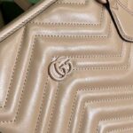 Gucci Women GG Marmont Large Tote Bag Rose Beige Matelassé Chevron Leather - Image 7
