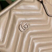 Gucci Women GG Marmont Large Tote Bag Rose Beige Matelassé Chevron Leather (2)