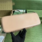 Gucci Women GG Marmont Large Tote Bag Rose Beige Matelassé Chevron Leather - Image 5
