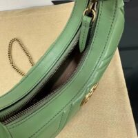 Gucci Women GG Marmont Matelassé Mini Bag Sage Green Chevron Leather (9)