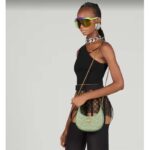 Gucci Women GG Marmont Matelassé Mini Bag Sage Green Chevron Leather - immagine 10