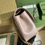 Gucci Women GG Marmont Matelassé Mini Shoulder Bag Pink Matelassé Chevron Leather - Image 4