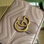 Gucci Women GG Marmont Matelassé Mini Shoulder Bag Pink Matelassé Chevron Leather - Image 8