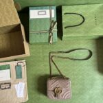 Gucci Women GG Marmont Matelassé Mini Shoulder Bag Pink Matelassé Chevron Leather - Image 9