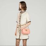 Gucci Women GG Marmont Shoulder Bag Peach Matelassé Round Vertical Matelassé Leather - Image 10