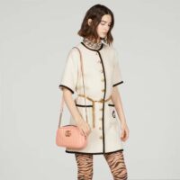 Gucci Women GG Marmont Shoulder Bag Peach Matelassé Round Vertical Matelassé Leather (1)